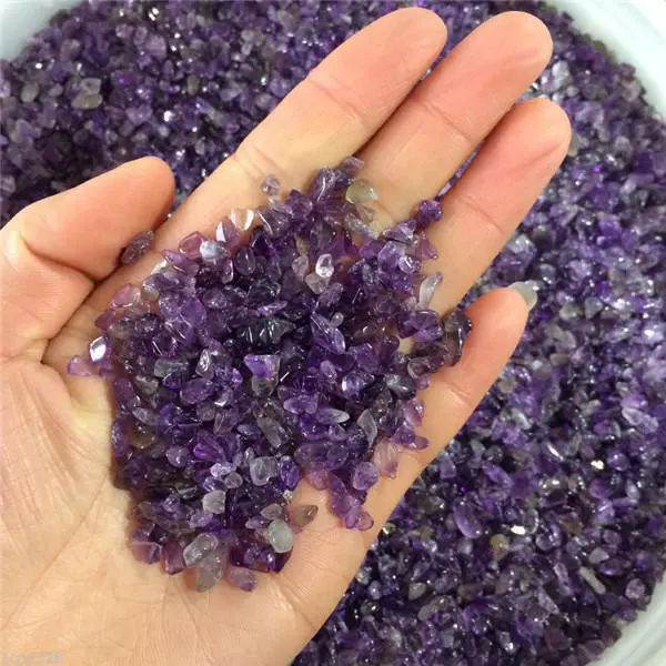 100g Natural Mini Amethyst Point Quartz Crystal Stone Rock Chips Healing 5-10MM^