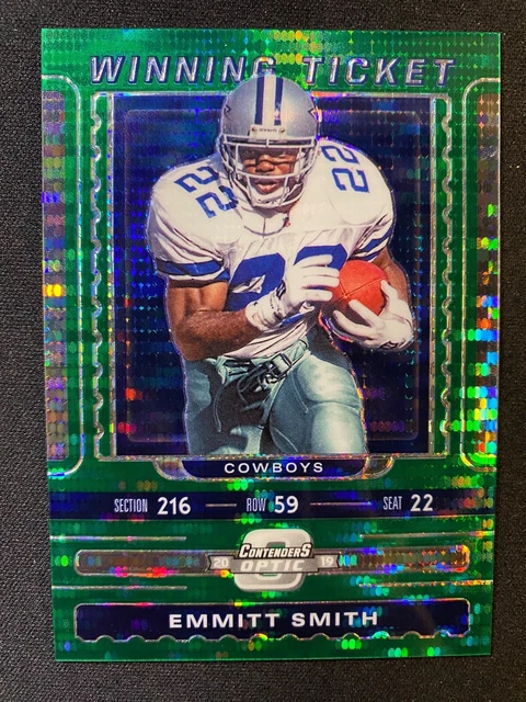 Emmitt Smith 2019 Contenders OPTIC Winning Ticket Green Pulsar 3/27