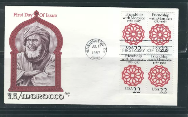 US Scott # 2349 US- Morocco Diplomatic Relations  FDC . Marg Cachet