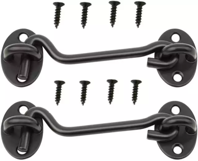 Barn Door Hook and Eye Latch Gate Latch Lock for Cabin Window Bedroom Sliding Do