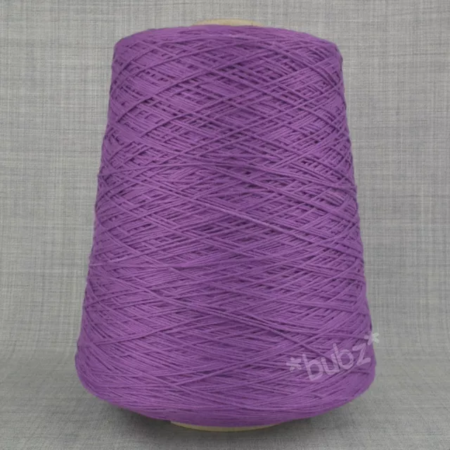 SOFT 4 PLY MERCERISED COTTON YARN PURPLE 400g CONE KNITTING WEAVING WARP CROCHET