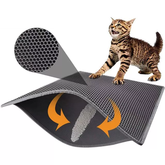 Tapis de litière pour chat double couche imperméable et propre design en nid