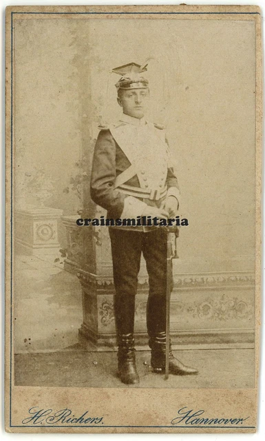 Orig. Foto CDV Portrait Ulan Säbel Degen Schwert in HANNOVER Ulanen Kavallerie
