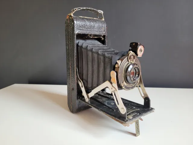 Cámara de bolsillo plegable vintage Kodak no 1 A autográfica JR