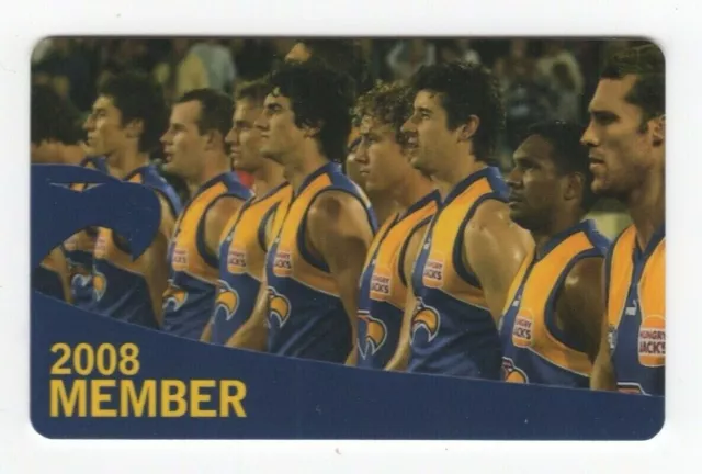 AFL WCE Membership Card 2008 Team
