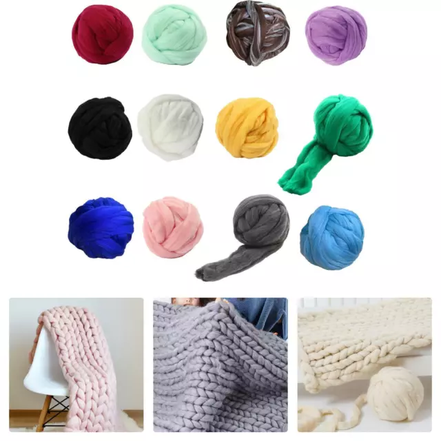 Chunky Wool Yarn Bulky Yarn Crocheting Soft Arm Knitting Yarn DIY Jumbo  Tubular Yarn Weight Yarn for Weaving Pillow Crochet Scarf Bed Fence violet