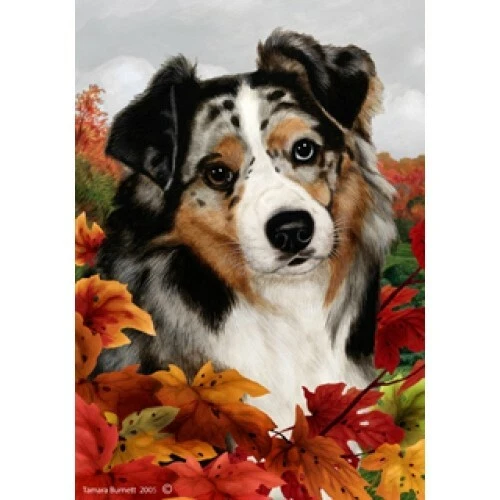 Fall Garden Flag (TB) - Blue Merle Australian Shepherd 130591