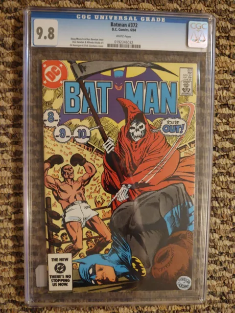 BATMAN #372 CGC 9.8! White Pages! Grim Reaper/Boxing Cover! Doug Moench! DC 1984