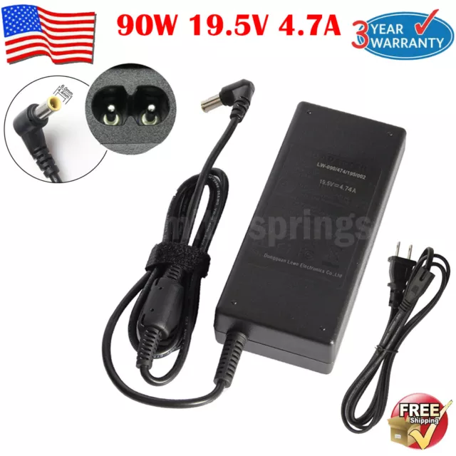 19.5V AC Adapter Laptop Charger Power Cord for Sony Vaio PCG-71911L PCG-71912L