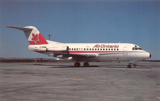 Airline Postcards    AIR CANADA CONNECTOR AIR ONTARIO Fokker F28-1000 c/n 11070