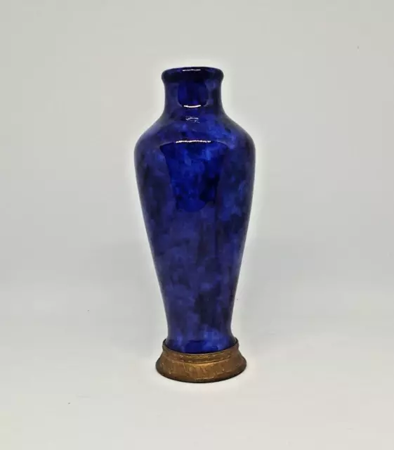Vase bleu de Sèvres 16,5 cm signé Paul Milet