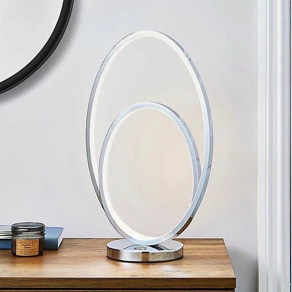 DUNELM MENTON DIMMABLE Integrated LED Infinity Design Table Lamp ...