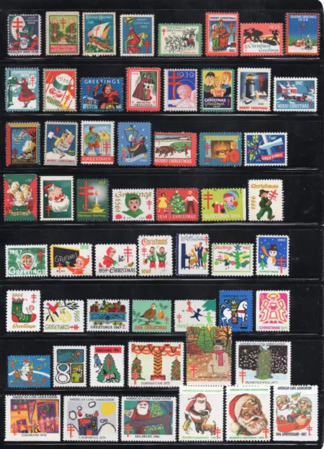 Mint Christmas Seals Collection  1920 - 1987 Issues   56 Stamps  ALL DIFFERENT!!