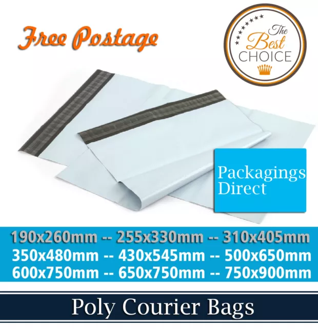 Poly Mailer 190 x 260mm - 255 x 330mm - 310 x 405mm Courier Bag Mailing Satchel