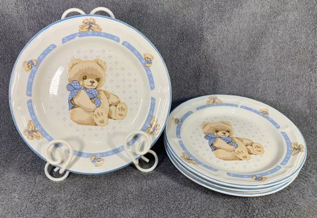 Country Bear Tienshan Stoneware Theodore Set Of (4)  10 5/8" Dinner Plates