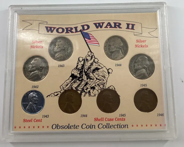 World War II Obsolete Coin Collection Silver War Nickels Steel Cent Shell Casing