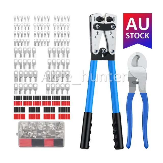 Crimping Tool Cable Lug Crimper Wire Plug Pliers Battery Terminal Assortment Kit