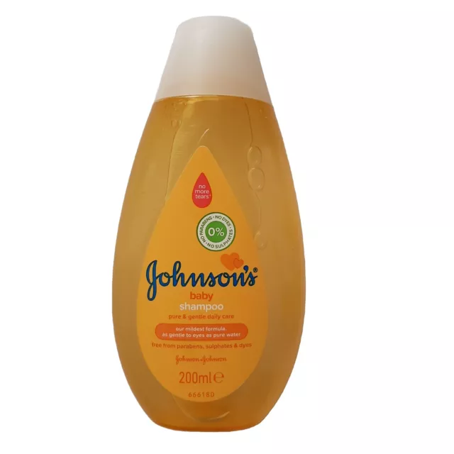 3 X Johnson's Baby Shampoo 200mL No Added Parabens Phthalates Sulfates No Tears