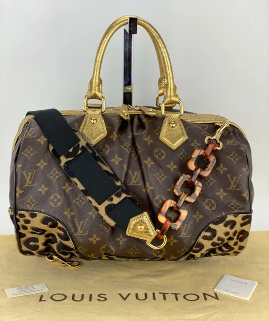 Louis Vuitton Adele Monogram Leopard Snake Trim Shoulder Bag