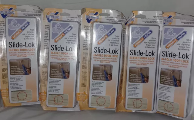 Lot Of 5 Mommy's Helper Bi-Fold & Closet Door Slide-Lok Child Safety Lock-NEW