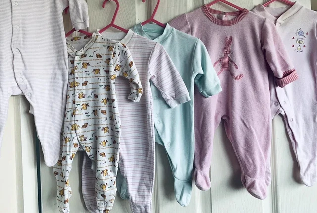 Pacchetto bambino x6 tuta babygrow età 0-3 mths cotone bambino vestiti estivi