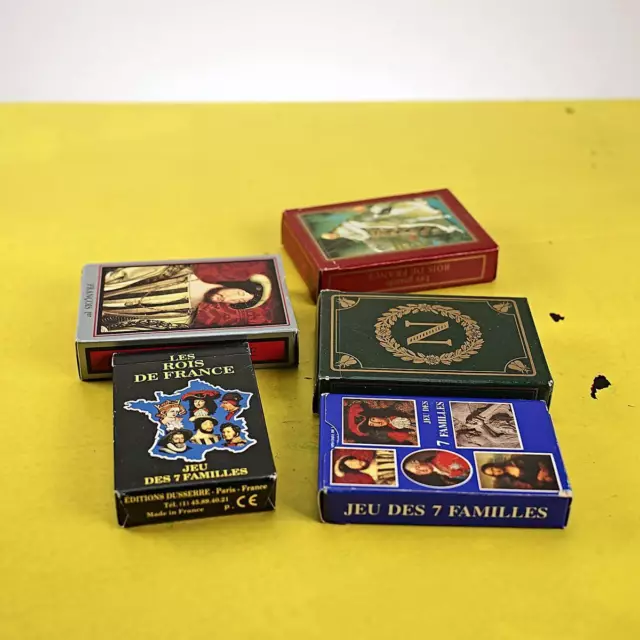 lotto di 5 mazzi di carte da gioco da collezione, personaggi storici francesi