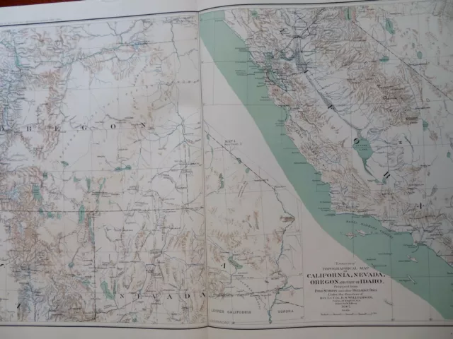 California Oregon Nevada Idaho 1895 Civil War historical map