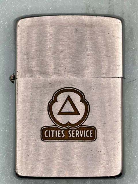 Vintage 1958 Cities Service Advertising Chrome Zippo Lighter