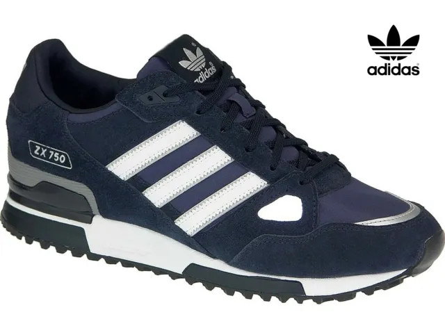 2020 Adidas Originals ZX 750 Herren (UK 6 - 12) marineblauweiße Farbe brandneu