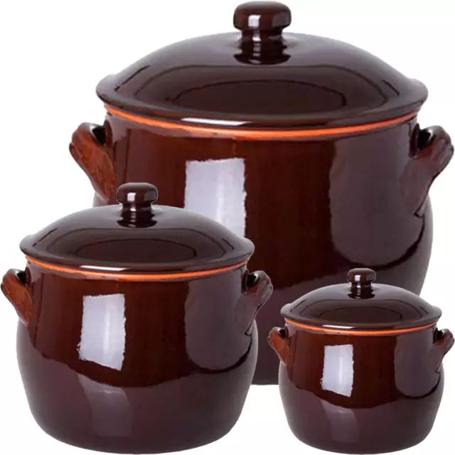 PENTOLA IN TERRACOTTA con Coperchio per Forno Fornelli Gas Ø 12 a 24 cm EUR  14,68 - PicClick IT