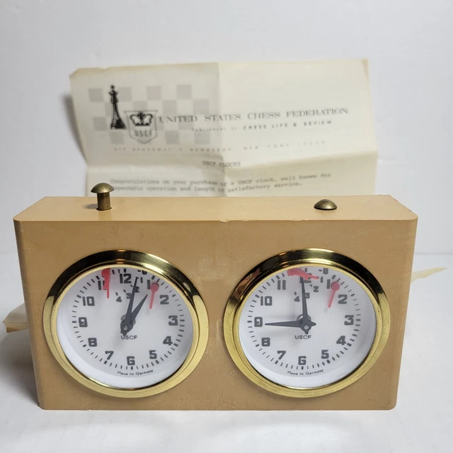 VTG USCF GERMAN Analog Chess Clock Timer Plastic Made in West Germany