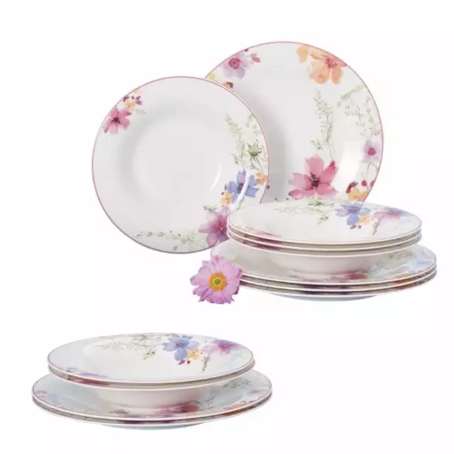 Villeroy & Boch 12tlg Mariefleur Tafelservice je 6 Suppenteller und Speiseteller