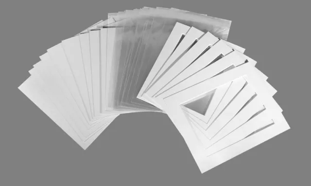 Pack of 20 - 12" x 16" fit A4 Iced White (Off White) Picture Mount Kit