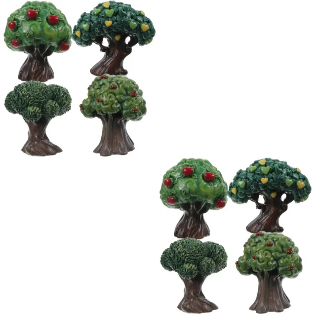 8 PCs Mikrolandschaft Mini Baumhandwerk Mini Garten Ornament Grüne Baummodell