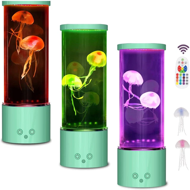 Jellyfish Lava Lamp for Adult Kids, 17 Color Setting Jellyfish Tank Mood Light,