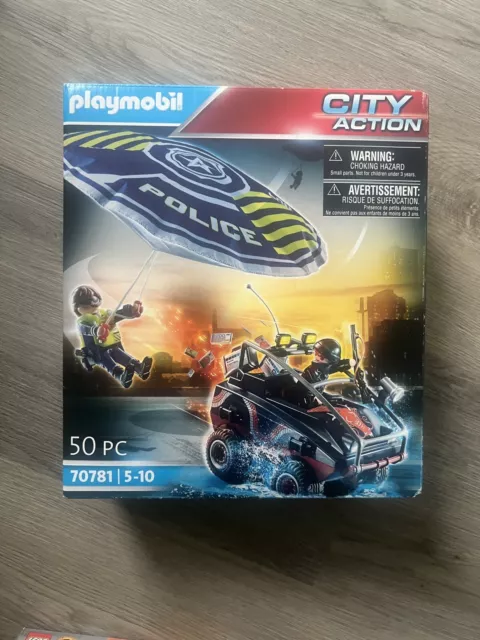 PLAYMOBIL CITY ACTION Polizei Polizeiauto Polizeiwache Polizist Motorrad Wache