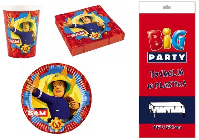 6 Party Box Sam Il Pompiere Decora In Cartoncino Colorato Da 7 X 7 X H 14 Cm 0383021