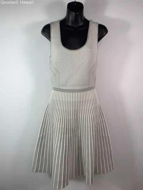 BANANA REPUBLIC Grey/STRIPES Rayon Dress Women - Size S