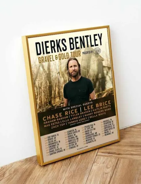 Dierks Bentley Gravel & gold Tour 2024 poster home decor - wall hanging