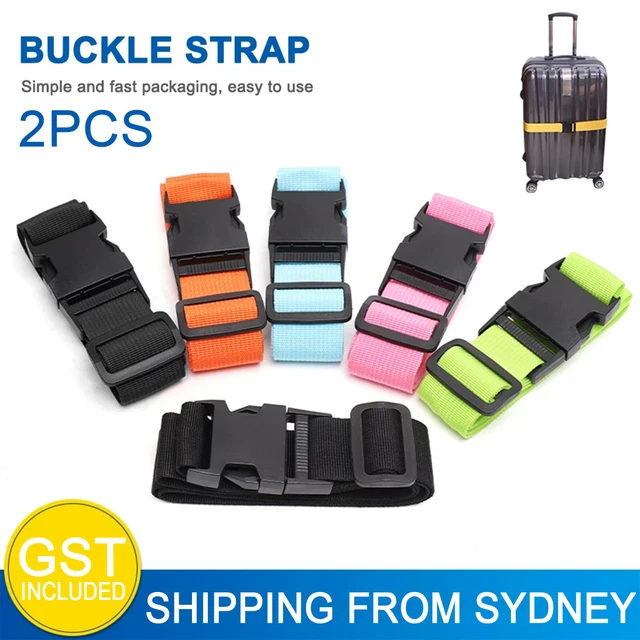 2Pcs Strap Tie Travel Luggage Suitcase Buckle Adjustable Packing Belt Useful AU