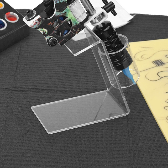 1 pz supporto macchina per tatuaggi acrilici supporto trasparente fornitura tatuaggi supporto rack _