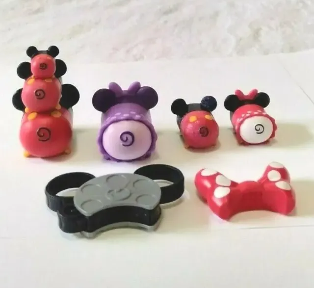 Disney Mickey Red Purple Minnie Mouse Vinyl Tsum Tsum Toy Figures w accesories 4