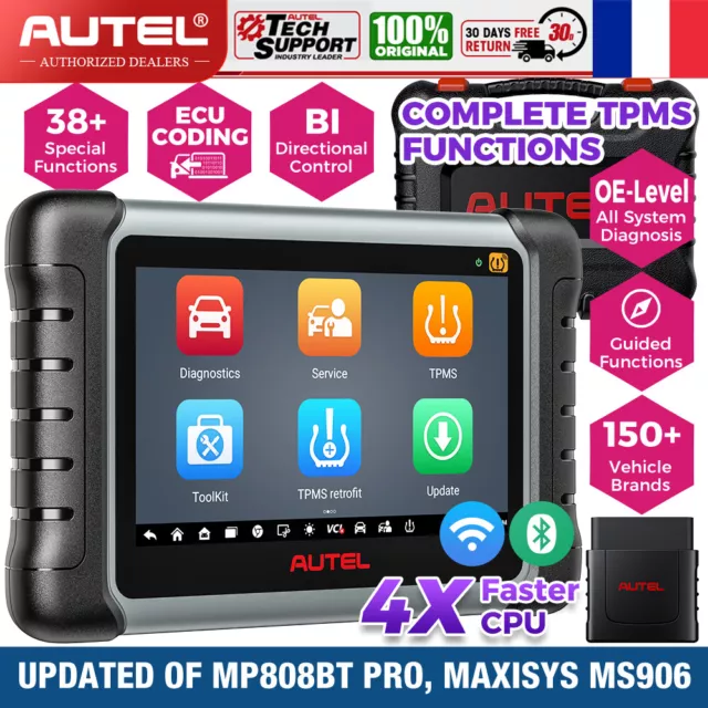 Autel MP808S-TS MP808TS OBD2 Scanner Valise de Diagnostique Multimarque Auto ECU