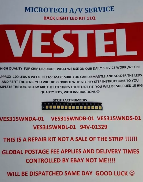 Vestel Ves315Wnda-01 Ves315Wndb-01  Ves315Wnds-01  Ves315Wndl-01 25 Piece Ledkit