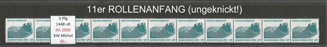 RM Sehenswürdigkeiten 5 Pfg  ROLLENANFANG 2000 11er Streifen postfrisch