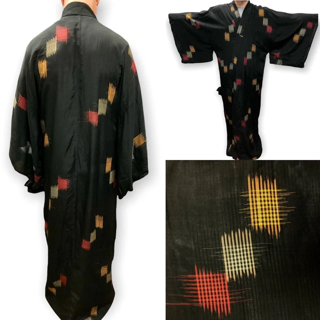 Vtg 50's RARE Japanese KIMONO Rockabilly ATOMIC Rayon Robe Jacket Dressing Gown