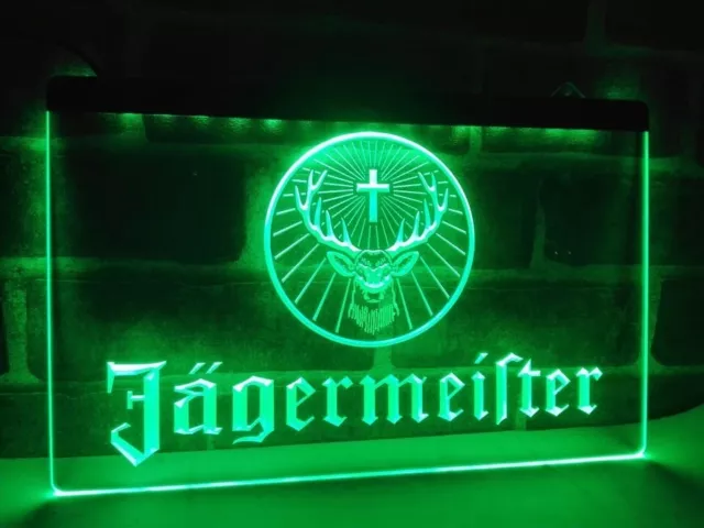 Panneau Lumineux Jagermeister jagerbomb Led Enseigne Neon Lampe 200x300 6 couleu