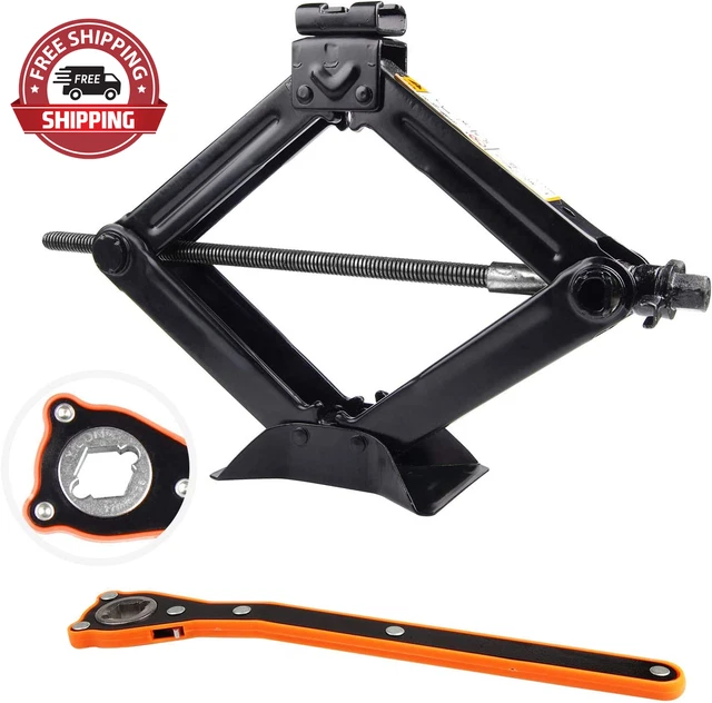 Scissor Jack for Car/Suv/Mpv Max 1.5 Tons(3,307 Lbs) Capacity with Hand Crank Tr