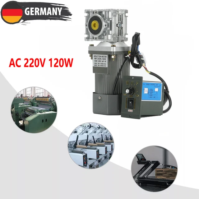 Schneckengetriebemotor 120W AC 220V – Reduzierter Elektromotor Mit Drehzahlregler, Übersetzung 60:1, Edelstahl, Für Industrie