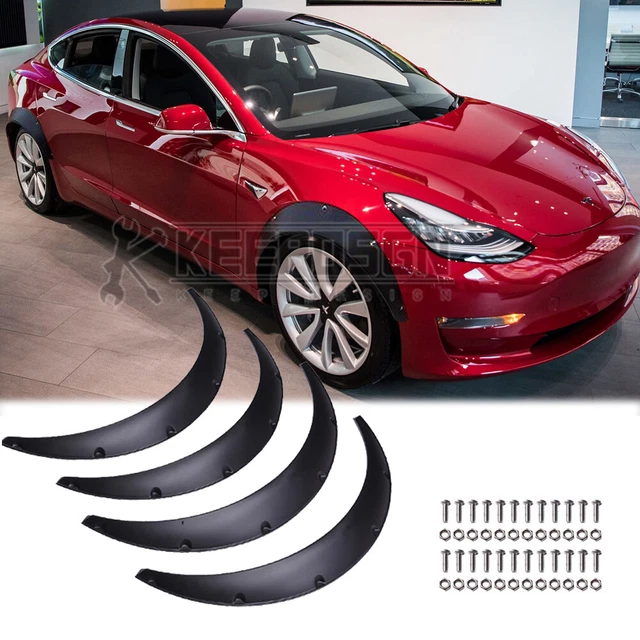 WHEEL EXTRA FENDER Flares Wide Body Kit Arches Matte BK for Tesla Model